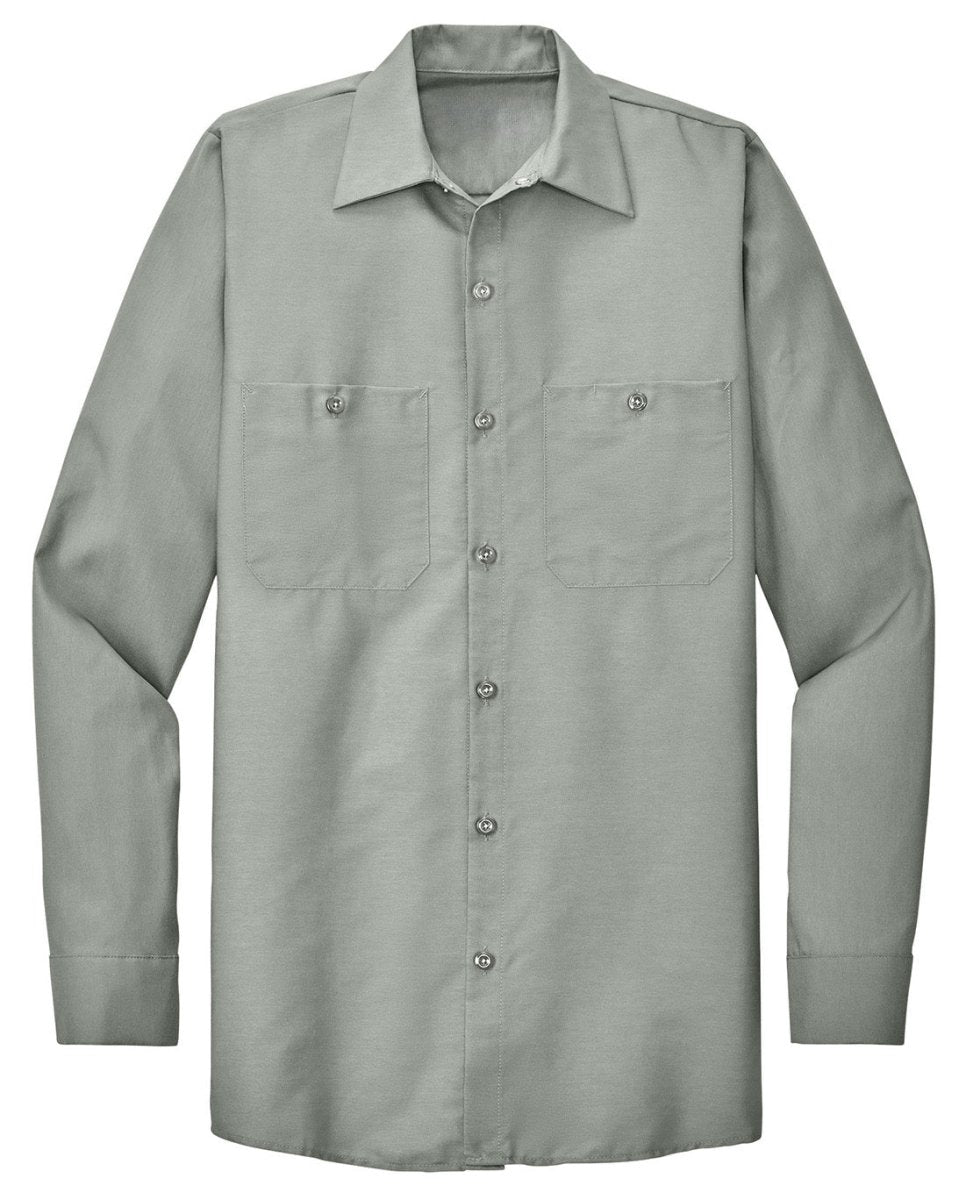 Men's Long Sleeve Industrial Work Shirt Light Grey Small