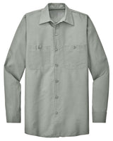 Men's Long Sleeve Industrial Work Shirt Light Grey Small