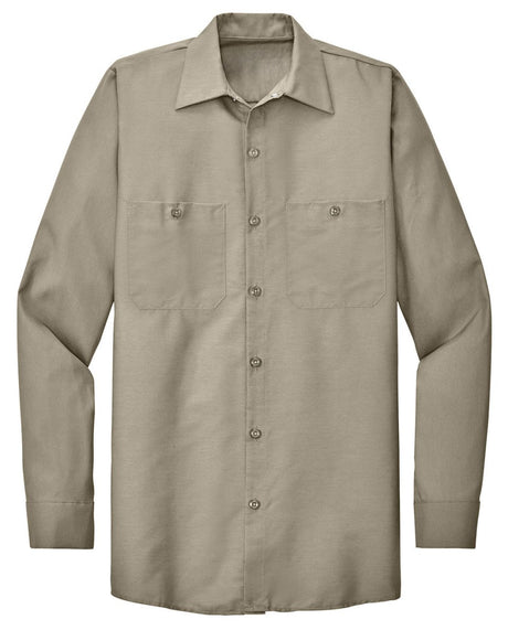 Men's Long Sleeve Industrial Work Shirt Light Tan Small