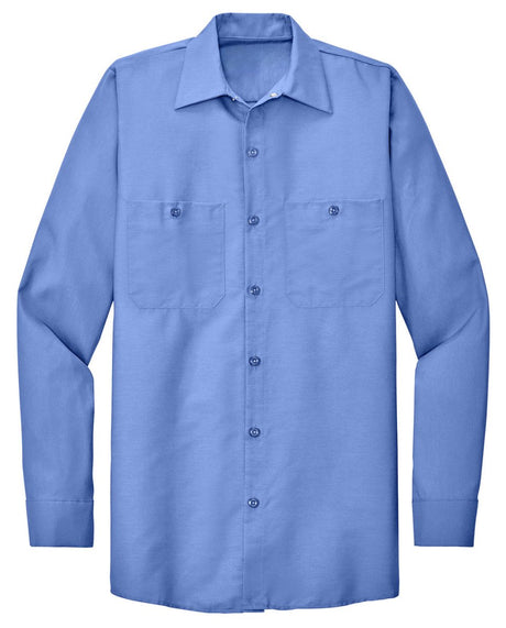 Men's Long Sleeve Industrial Work Shirt Petrol Blue Small