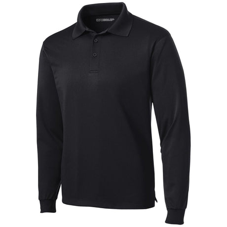 Men's Long Sleeve Micropique Sport - Wick Polo Black X - Small Polos/Knits