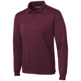 Men's Long Sleeve Micropique Sport - Wick Polo Maroon X - Small Polos/Knits