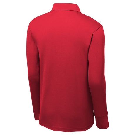 Men's Long Sleeve Micropique Sport - Wick Polo True Red X - Small Polos/Knits