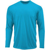 Mens Long Sleeve Moisture Wicking Athletic Shirts in Mens Sizes XS - 4XL Atomic Blue X - Small Athletic Long Sleeve T-Shirts