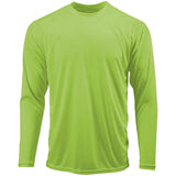 Mens Long Sleeve Moisture Wicking Athletic Shirts in Mens Sizes XS - 4XL Lime X - Small Athletic Long Sleeve T-Shirts