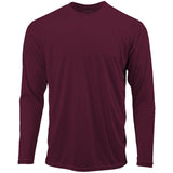 Mens Long Sleeve Moisture Wicking Athletic Shirts in Mens Sizes XS - 4XL Maroon X - Small Athletic Long Sleeve T-Shirts