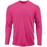 Mens Long Sleeve Moisture Wicking Athletic Shirts in Mens Sizes XS - 4XL Neon Pink X - Small Athletic Long Sleeve T-Shirts