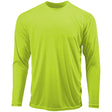 Mens Long Sleeve Moisture Wicking Athletic Shirts in Mens Sizes XS - 4XL Neon Yellow X - Small Athletic Long Sleeve T-Shirts
