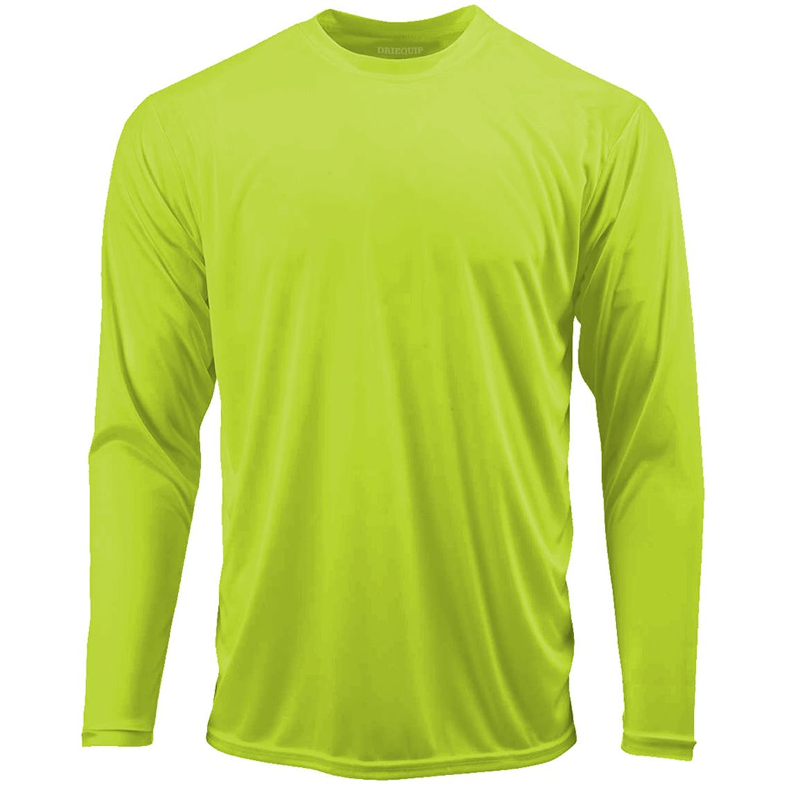 Mens Long Sleeve Moisture Wicking Athletic Shirts in Mens Sizes XS - 4XL Neon Yellow X - Small Athletic Long Sleeve T-Shirts