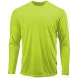 Mens Long Sleeve Moisture Wicking Athletic Shirts in Mens Sizes XS - 4XL Neon Yellow X - Small Athletic Long Sleeve T-Shirts