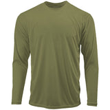 Mens Long Sleeve Moisture Wicking Athletic Shirts in Mens Sizes XS - 4XL Olivedrab Green X - Small Athletic Long Sleeve T-Shirts