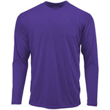 Mens Long Sleeve Moisture Wicking Athletic Shirts in Mens Sizes XS - 4XL Purple X - Small Athletic Long Sleeve T-Shirts