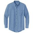 Mens Long Sleeve Value Denim Shirt X - Small Faded Blue Denim Shirts