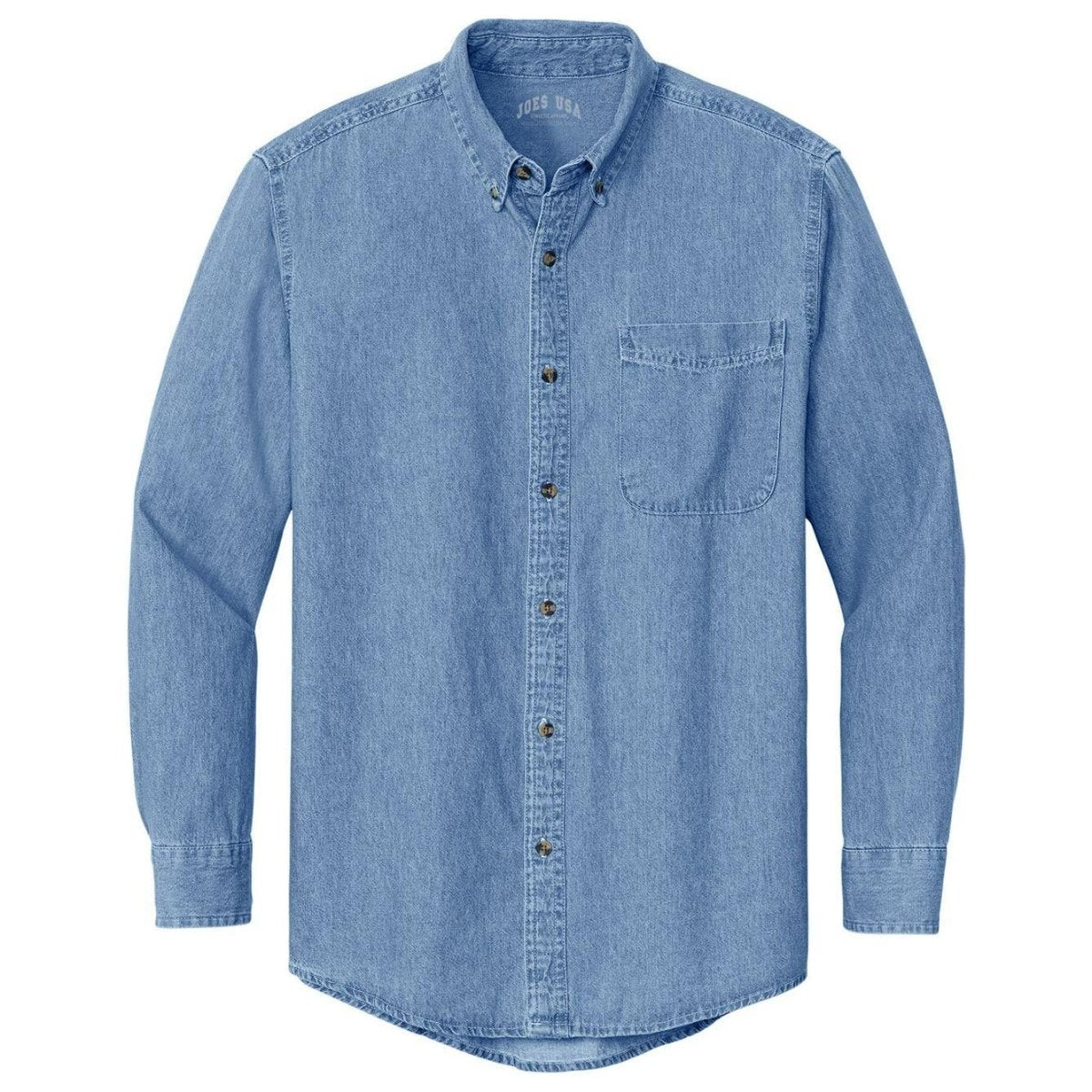 Mens Long Sleeve Value Denim Shirt X - Small Faded Blue Denim Shirts