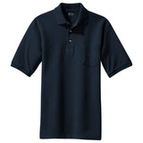 Mens Pique Knit Polo with Pocket X - Small Navy Polos/Knits