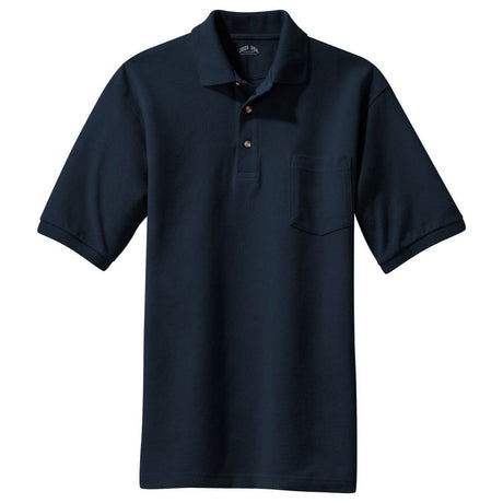 Mens Pique Knit Polo with Pocket X - Small Navy Polos/Knits