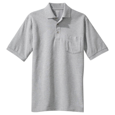 Mens Pique Knit Polo with Pocket X - Small Oxford Polos/Knits