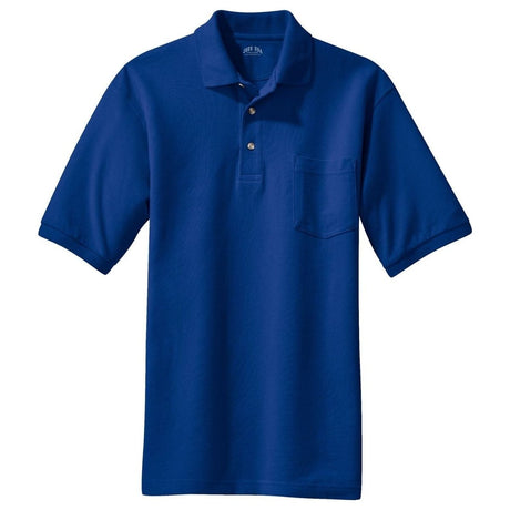 Mens Pique Knit Polo with Pocket X - Small Royal Polos/Knits