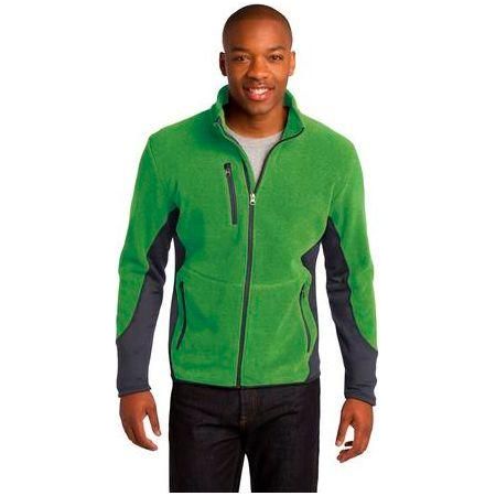 Mens Pro Fleece Full - Zip Jacket Large Lime Heather/Battleship Grey Jackets