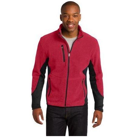 Mens Pro Fleece Full - Zip Jacket Small Rich Red/Black Jackets
