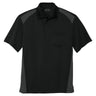 Men's Select Snag - Proof Two Way Colorblock Pocket Polo Black/Charcoal X - Small Polos/Knits