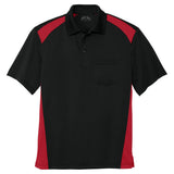 Men's Select Snag - Proof Two Way Colorblock Pocket Polo Black/Red X - Small Polos/Knits