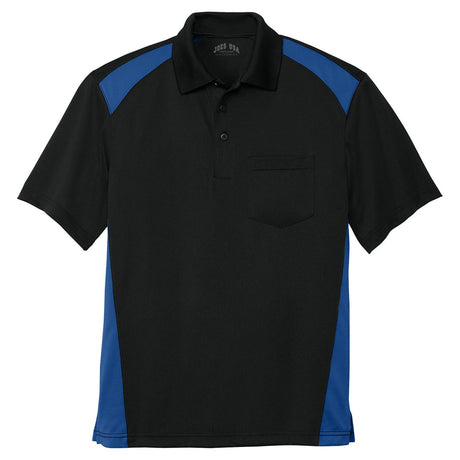 Men's Select Snag - Proof Two Way Colorblock Pocket Polo Black/Royal X - Small Polos/Knits