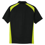Men's Select Snag - Proof Two Way Colorblock Pocket Polo Black/Shock Green X - Small Polos/Knits