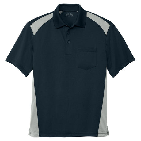 Men's Select Snag - Proof Two Way Colorblock Pocket Polo Dark Navy/Light Grey X - Small Polos/Knits