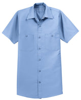 Men's Short Sleeve Industrial Work Shirt Small Light Blue Work Shirts