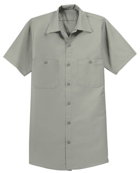 Men's Short Sleeve Industrial Work Shirt Small Light Grey Work Shirts