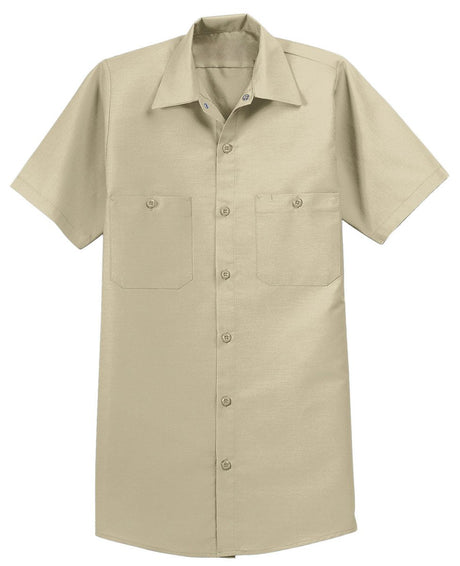 Men's Short Sleeve Industrial Work Shirt Small Light Tan Work Shirts