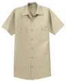 Men's Short Sleeve Industrial Work Shirt Small Light Tan Work Shirts