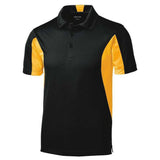 Men's Side Blocked Micropique Sport - Wick Polo Black/ Gold Small Polos/Knits