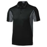 Men's Side Blocked Micropique Sport - Wick Polo Black/ Iron Grey Small Polos/Knits