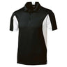 Men's Side Blocked Micropique Sport - Wick Polo Black/ White Small Polos/Knits