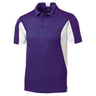 Men's Side Blocked Micropique Sport - Wick Polo Purple/ White Small Polos/Knits
