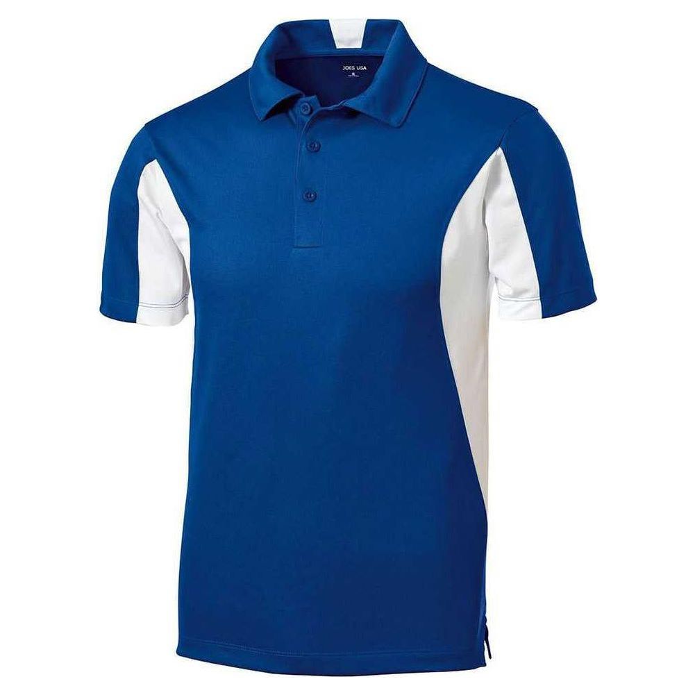 Men's Side Blocked Micropique Sport - Wick Polo True Royal/ White Small Polos/Knits