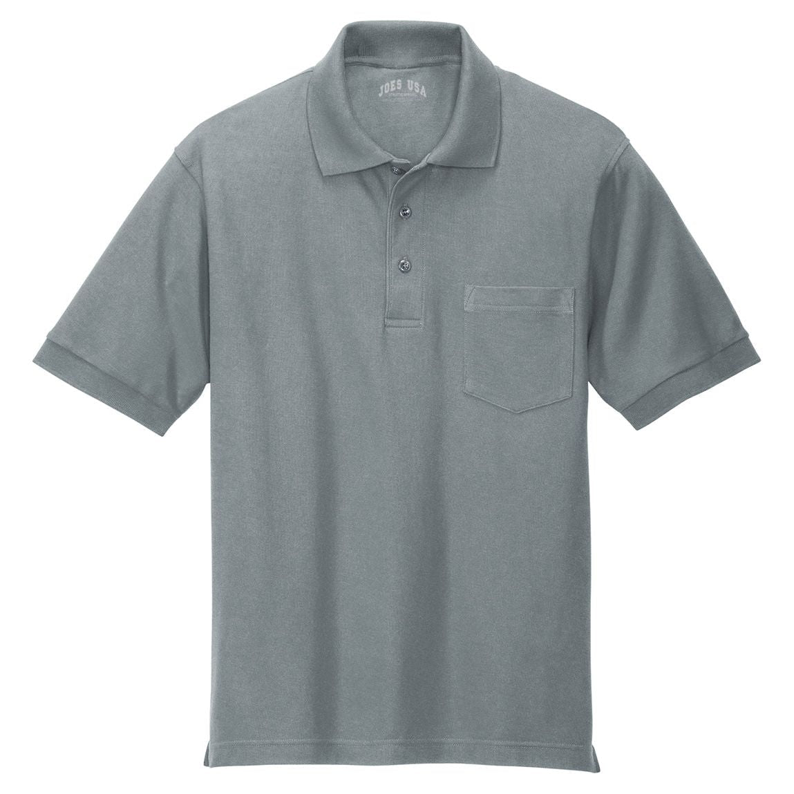 Men's Silk Touch™ Polo with Pocket Cool Grey X - Small Polos/Knits
