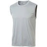 Men's Sleeveless Athletic Tee Shirt. Sizes XS - 4XL Silver XS Tank Tops