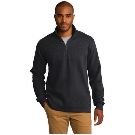 Mens Slub Fleece 1/4 - Zip Pullover 4X - Large Black