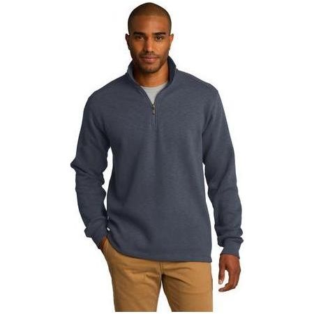 Mens Slub Fleece 1/4 - Zip Pullover Medium Slate Grey