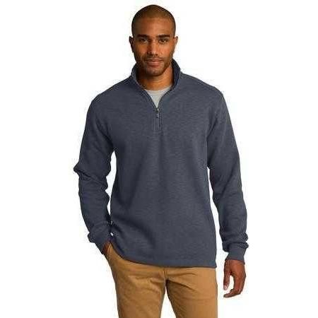 Mens Slub Fleece 1/4 - Zip Pullover X - Small Black