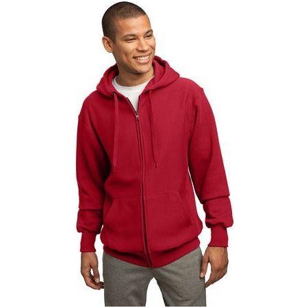 Mens Super Heavyweight Full - Zip Hooded Sweatshirt X - Small Red Zip Hoodies