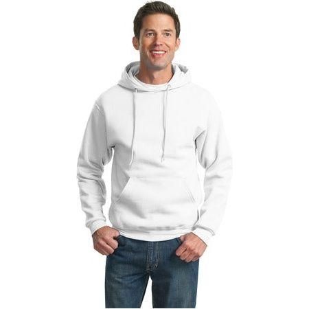 Mens Super Sweat - Pullover Hooded Sweatshirt 2X - Large White Sweatshirts
