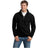 Mens Super Sweats - 1/4 - Zip Sweatshirt with Cadet Collar Small Black Zip Hoodies