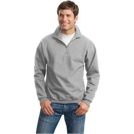 Mens Super Sweats - 1/4 - Zip Sweatshirt with Cadet Collar X - Large Ash Zip Hoodies