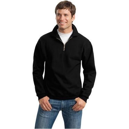 Mens Super Sweats - 1/4 - Zip Sweatshirt with Cadet Collar X - Large Black Zip Hoodies