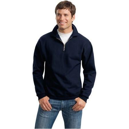Mens Super Sweats - 1/4 - Zip Sweatshirt with Cadet Collar X - Large Navy Zip Hoodies