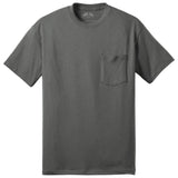 Mens Tall 50/50 Cotton/Poly T-Shirt with Pocket Athletic Heather Large Tall Short Sleeve T-Shirts